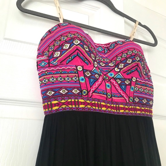 Strapless Maxi Patterned Dress - Picture 4 of 8